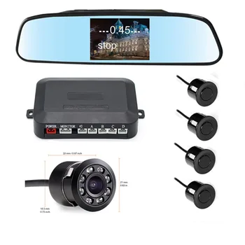 4,3 colių galinio vaizdo veidrodis reverso sistema visual grįžtamieji parkavimo radaras padėti radiolokacinis įrenginys estetines 7