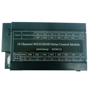 N438C15 DC 12V DC 24V 15 Kanalų RS232 RS485 Modbus RTU Relay Valdybos PLC AR PC UART Serial Port Switch Valdytojas Relay Moudle 3