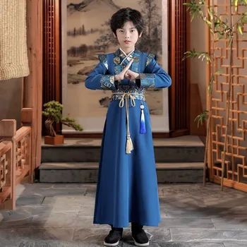 Kinų stiliaus vaikų senovės kostiumas berniukui Han kostiumas Tango kostiumų senovės Kinų kostiumas vasaros stilius