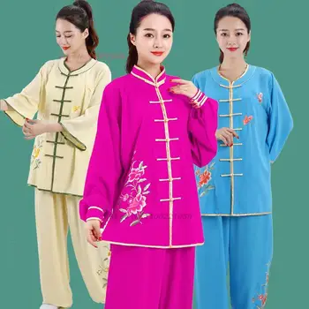 2023 tradicinės kinų taichi wushu vienodas kungfu naudotis drabužių nacionalinės gėlių siuvinėjimas kovos menų wingchun kostiumas 19