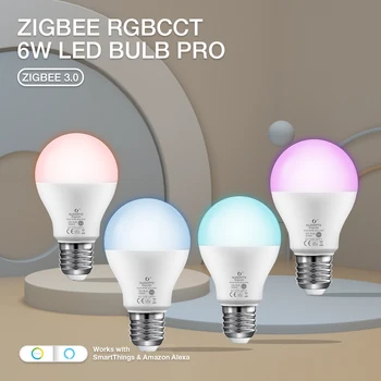 Zigbee 3.0 Gledopto RGBCCT 6W LED Lemputės Pro E26/ E27 Spalva Keičiasi Patalpų Apdailos Miegamasis, Gyvenamasis Kambarys su Virtuvės App