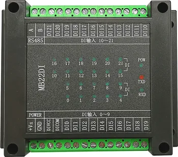 Perjungimo vertė Įvesties įsigijimo modulis 22-kanalo įvestis atskirai įsigijimo modulis RS-485 MODBUS RTU ryšio