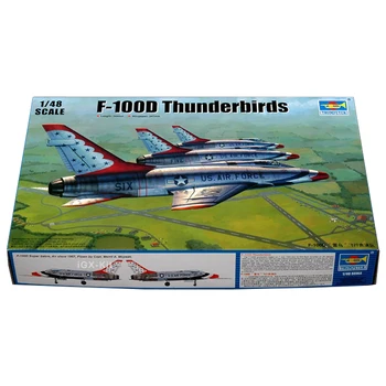 Trimitininkas 02822 1/48 jav oro pajėgų F100D F-100D Thunderbirds Oro Šou lėktuvas Lėktuvo Orlaivių Žaislas Plastiko Surinkimo Modelio Rinkinys 4