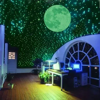 100 vnt/pak Naktį švytinčios Žvaigždės Liuminescencinės 3D Sienų Lipdukai Vaikų Miegamasis Lipdukai Švyti Tamsoje Žvaigždės 12