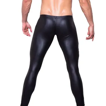 Seksualus Vyrai mažaaukščių U Bumbulas Dėklas Naktinis Klubas Etapo Rezultatus Triko Bodywear Kelnės, vyriški Blizga Dirbtiniais Odos Antblauzdžiai Gėjų Dėvėti 18