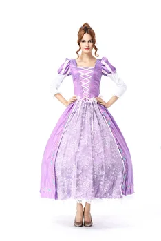 Suaugusiųjų Moterų Deluxe Princesė Rapunzel Kostiumas Helovinas Pasakos Princesė, Susivėlęs Cosplay Išgalvotas Suknelė 13