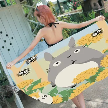 Anime Totoro Spausdinti Mikropluošto Paplūdimio Rankšluostį Simbolių Dizaino Sportas: Baseinas Rankšluostį Merginos, Moterys, Jogos Kilimėliai Užsakymą 9