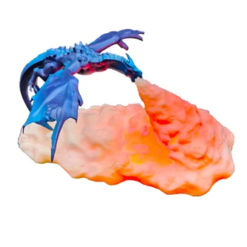 3D Atspausdintas Vulkanas Dragon Lempos Naktį Šviesa Mėnulio Šviesos Vaikai Miegoti Kartu USB Įkrovimo Vaikų Namų Dekoracijos