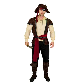 Helovinas Kostiumas Vyrams Piratų Cosplay Piratų Kapitonas Jack Sparrow Vyrų Suaugusiųjų Puras Kalėdų Vakarėlį Prabangus Piratų Komplektus Vaidmenį
