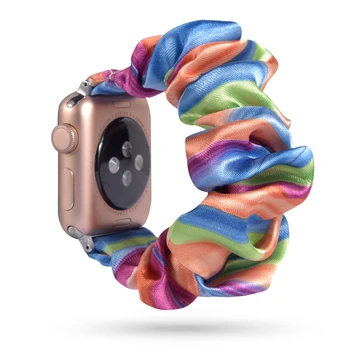 Scrunchie Diržu, apple watch band 44mm 40mm iwatch 38/42mm moterų diržas Elastinga watchband apyrankę applewatch serie 5 4 3 6 SE 13