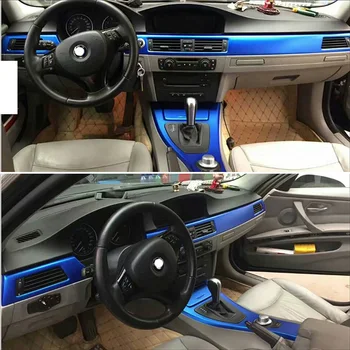 BMW 3 Serijos E90 4 durys Vidaus reikalų Centrinių Valdymo Skydo Durų Rankena Anglies Pluošto Lipdukai Lipdukai Automobilio stilius Accessories 9
