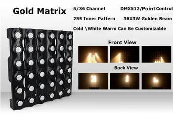 Dot Kontrolės Aukso Matricos Šviesos Aukštos Kokybės 36X3W Šilta/Šalta Balta /Gintaro spalvos Pasirinktinai LED Scenos Šviesos DMX Kanalų 5/36