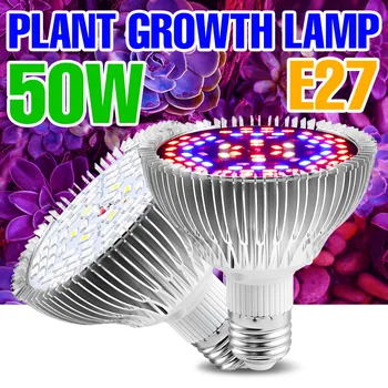 Hydroponics Lempa E27 Augimo Lemputės, LED Fito Lempos Visą Spektrą Phytolamp Augalams LED Grow Light Šiltnamio efektą sukeliančių Augti Palapinę Lauke
