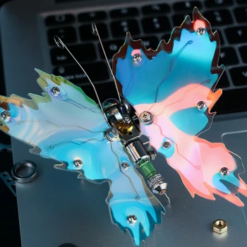 105pcs 3D Galvosūkiai Mėlyna Liepsna drugelis Modelio rinkinys 