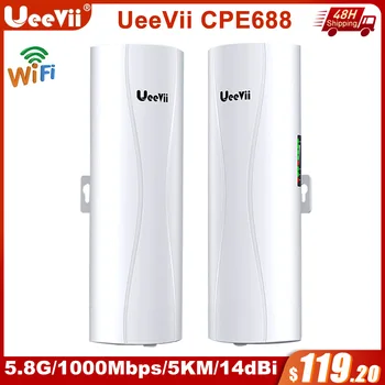 UeeVii CPE688 Gigabit Wireless Bridge 5.8 GHz 5KM Ilgio Range Extender 1000Mbps WiFi Tiltas 14dBi Taškas į tašką Outdoor CPE