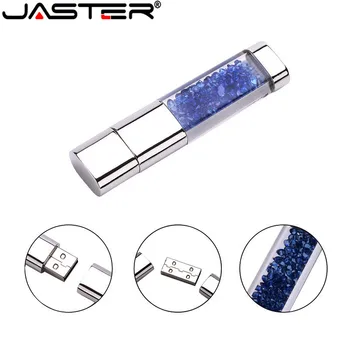 JASTER Kristalų LED šviesos Pen drive 4GB 8GB 16GB 32GB 64GB pendrive USB Flash Drive, usb2.0 Nemokama logo užsakant 10 ir daugiau