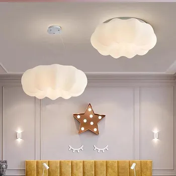 Debesis led miegamasis liustra šiltas modernus valgomasis paprasta kambarį moliūgų mergina vaikų kambario kremas vėjo lubų lempos