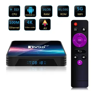 TV98 Media Player 4K H. 265 HDR Bluetooth 2.4 G/5G Dual WiFi Android 10 