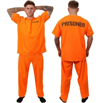Suaugęs Vaikas Kalėjimo Uniformą Cosplay Spinta Nustatyti Helovinas Maskuotis Šalis Vykdymo Etapą Kostiumas Prop 18