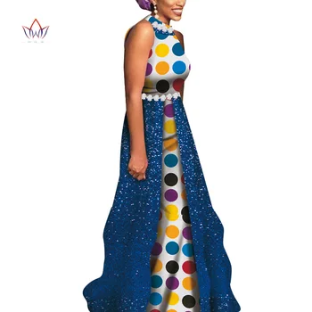 Afrikos Moterų Vestuvės Dress heidi bazin Riche Afrikos Drabužių Rankovių Spausdinti Ilga Suknelė ir Bridesmaid Suknelę Dalyvavimas WY6785 17