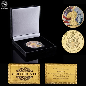 2017 m. JAV, Aukso/Sidabro Iššūkis Monetos Lady Laisvės Statula Didysis Antspaudas JAV Monetų W/ Prabangių Dėžutę 18