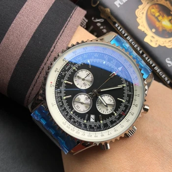 vyrai avenger kvarco chronograph watch black white blue dial