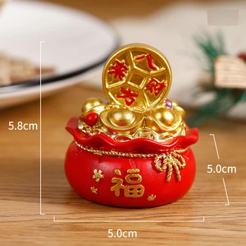 Naujųjų Metų talismanas lobis puodą pinigų maišas, dekoratyvinis dervos amatų feng shui papuošalai, namų dekoro priedai 19