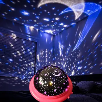 Mirgėjimo Naktį Šviesos Projektorius Sukasi Žvaigždėtas Dangus Žvaigždėtas Dangus Meistras Vaikams, Vaikams, Kūdikių Miego Romantiška Led Lempos Projekcija Fli 14