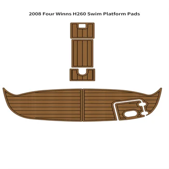 2008 Four Winns H260 Plaukti Platforma Valtis EVA Putų Dirbtiniais Tiko Denio Grindų Pad Mat 7