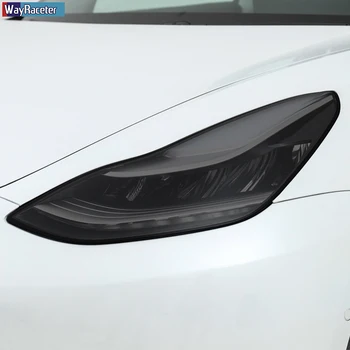 Automobilių Žibintų Apsauginės Plėvelės Atspalviu užpakalinis žibintas Apsaugos Rūkyti Juodos Skaidrios TPU Įklija, Tesla Model Y 2020 Priedai 11
