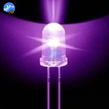 50PCS Super Šviesus F5 5mm Turas UV/ Violetinė LED Diodų 390-395nm Raudonos Lempos F5 LED šviesos žibintai 
