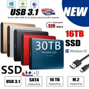 Originalus Nešiojamų Didelės spartos USB3.1 Interface1TB SSD Išorinio Kietojo M. 2 Kietasis Diskas 500GB Mobiliojo ryšio Kietąjį Diską, Nešiojamą kompiuterį 