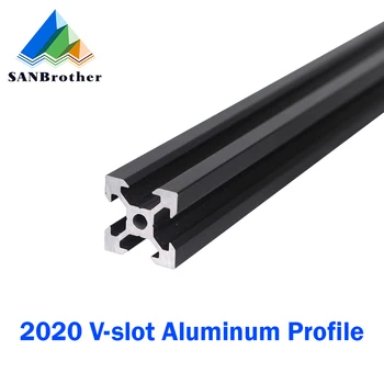 Juodos spalvos 100-800mm 2020 V-Įpjovos Aliuminio Profilių Ekstruzijos Rėmas CNC Lazerinio Graviravimo Staklės, 3D Spausdintuvą, Fotoaparato Slankiklį Baldai 17