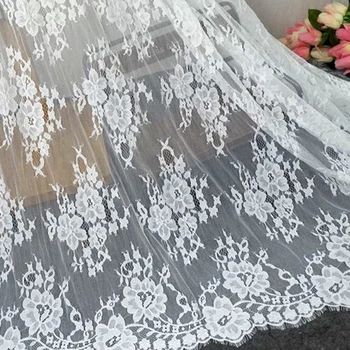 3 metrų Klasikinis Blakstienų Nėrinių audinys, Black&White Minkštas Gėlių Klasikinis Nėrinių Audinio Apdaila Amatų, Siuvimo Suknelė Priėmimo Dekoras 4