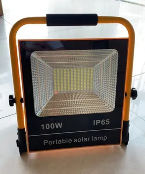 10VNT Vandeniui IP66 50W 100W LED Saulės Sodas Integruotas Prožektorius Įkrovimo Portable LED Darbo Avarinės Šviesos Potvynių Lempos 1