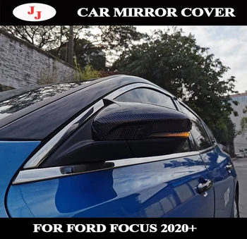 Galinio vaizdo pusėje, šildomi veidrodėliai Padengti dangteliai, Ford Focus 2019 2020 MK4 Anglies Pluošto atrodo blizgus juodas Automobilių Reikmenys ragų Stilius 23