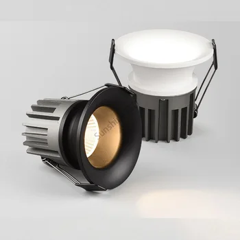 LED Downlight Lempos Anti-glare Dėmesio Siauros Sienos Aliuminio Lubų Nišoje COB Pritemdomi 