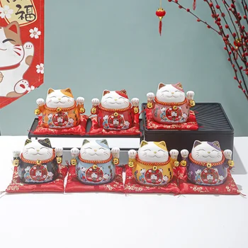 Pasisekė Katė Keramikos Namų Puošybai Kūrybos Japoniško stiliaus Likimo Katės Mažas Piggy Bank Parduotuvės Atidarymo Dovanos, Namų apyvokos Monetų Saugojimui