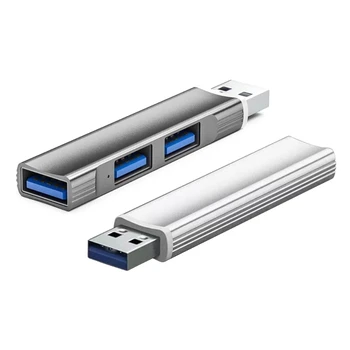 Aliuminio USB Šakotuvą, 3 Port USB Adapter Išplėtimo USB2.0 Doko Stotis UltraSlim 1