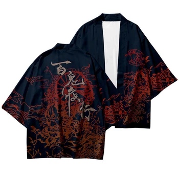 Japonų Kimono Tradicinių Drabužių Kimono Marškinėliai Moterims Samurajus Haori Hombre Yukata Vyrų Cosplay Megztinis Marškinėliai 2