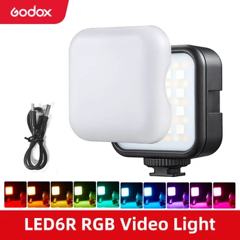 Godox LED 6R LED6R RGB LED Vaizdo Šviesos, 13 FX Efektai 1800mAh Li-ion Baterija Vlog Vaizdo Šviesos PK Ulanzi VL49 LED Apšvietimas 13