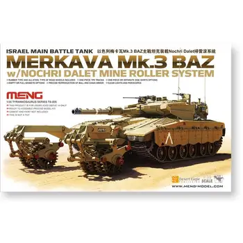 MENG 1/35 IZRAELIO MBT MERKAVA MK. III BAZ W/ MANO ROLLER SYSTEM # TS-005 Modelio rinkinys 16