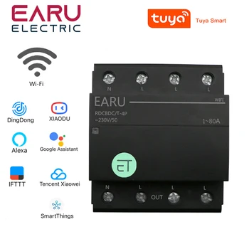 Trijų Fazių WIFI išjungiklių Smart Laiko Laikmatis Rėlę Įjungti Balso Remote Control by Tuya App 