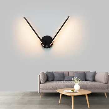 Šiaurės minimalistinės kūrybos šeimos patalpų sienos lempos su arm 300° laisvai reguliuojamas fono sienos gyvenimo kambario, miegamasis LED 14