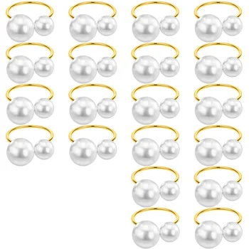 20Pack Pearl Servetėlių Žiedai Nustatyti Aukso Vystymo Sagtys Metalinės Atostogų Servetėlių Žiedai Turėtojai Valgiaraščių Sagtys Stalo Dekoras