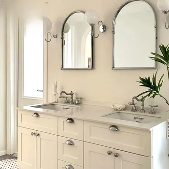 Modernios šalies paprasta Amerikietiško stiliaus medžio masyvo vonios spintelė kartu tualetas, praustuvas kriaukle užsakymą praustuvas plokštė 18