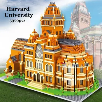 Pasaulyje Garsaus 5379pcs Harvardo Universiteto Micro Mini Blokų Rinkinius, skirtus Suaugusiųjų Architektūros Modelis, Dėlionės, Žaislų, Surinkti Rinkiniai 8