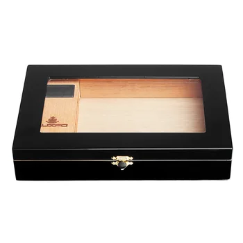Cigarų dėžutė medinė blizgančios medžio masyvo langelis mini cigarų drėkina lauke fortepijono dažų su langas cigarų ekranas dėžutę 19