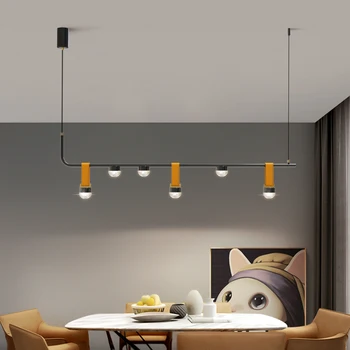 Nauja Stiliaus Ilgai Liustra Šiuolaikinės Paprasta Led Pakabukas Valgomasis LED Šviestuvo apšvietimo kambarį namo apdailos juosta