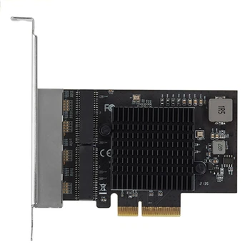 4-Port PCI-E X4 2.5 G Gigabit ethernet Tinklo plokštė Stalinis Kompiuteris Serveris RTL8125B 2500M Maršruto Ethernet Rj45 PCIE Card 2,5 G 7